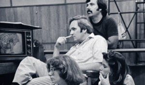 Tom and his crew working on the first "docudrama".